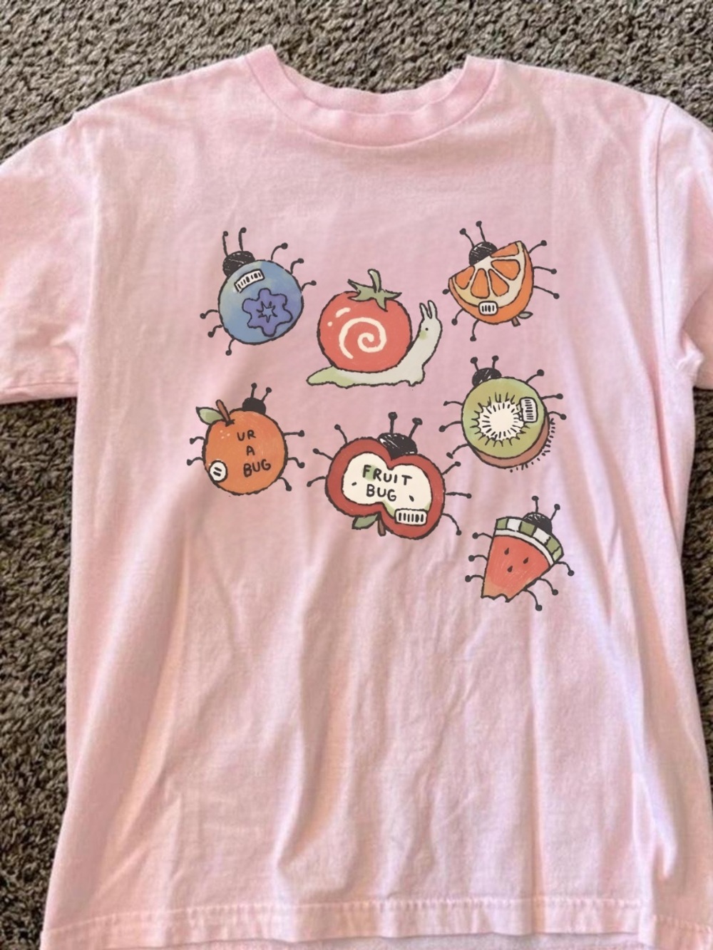 Gildan Light Pink Fruit Bug Graphic Tee